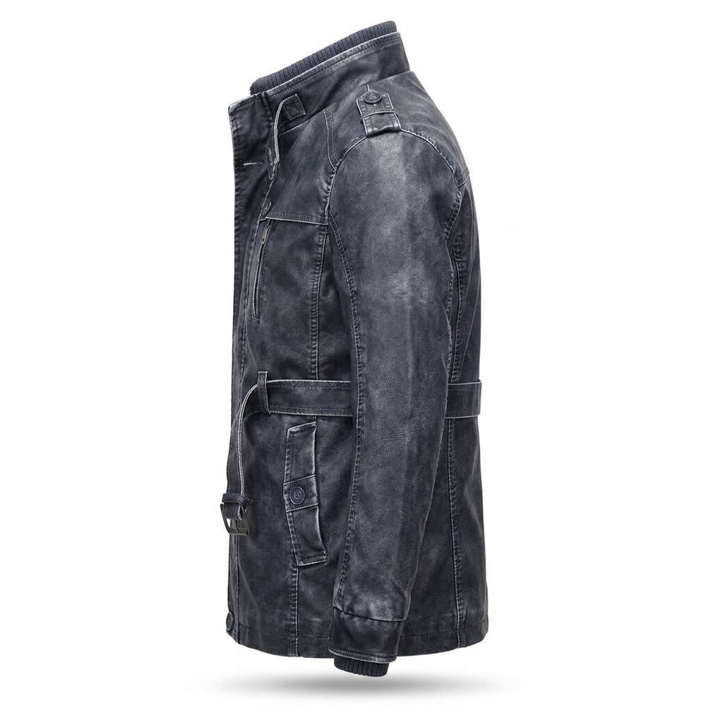 Mens Outlet House - Loron | Lined Washed Leather Jacket Men