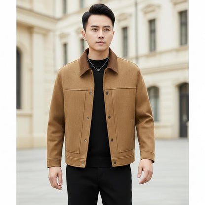 Mens Outlet House - Leven | Contrast Collar Button-Front Jacket Men