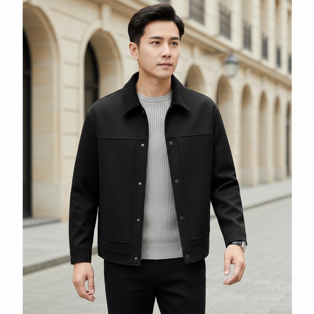 Mens Outlet House - Leven | Contrast Collar Button-Front Jacket Men