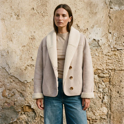 Mens Outlet House - Dabol | Sherpa-Lined Button-Up Jacket Women