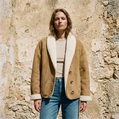 Mens Outlet House - Dabol | Sherpa-Lined Button-Up Jacket Women