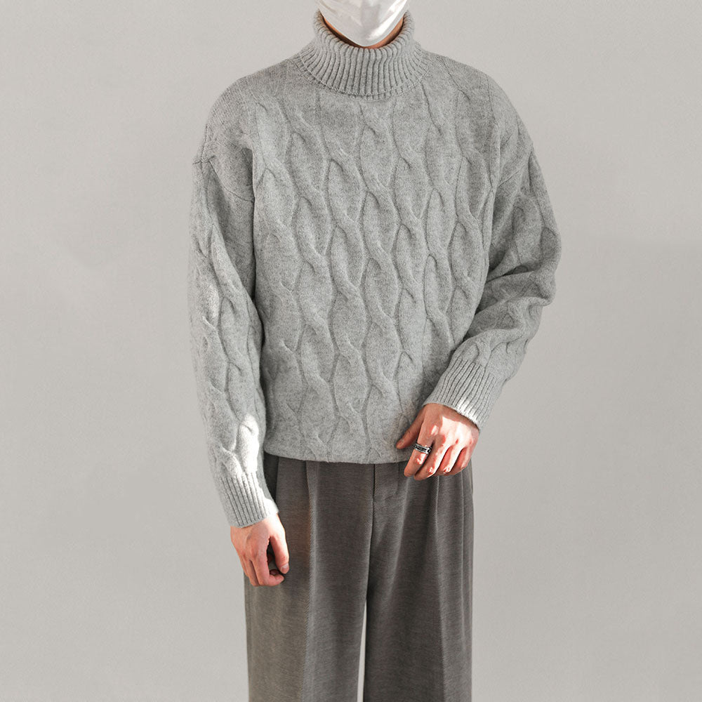 Mens Outlet House - Veser | Cable-Knit Relaxed-Fit Turtleneck Sweater Men