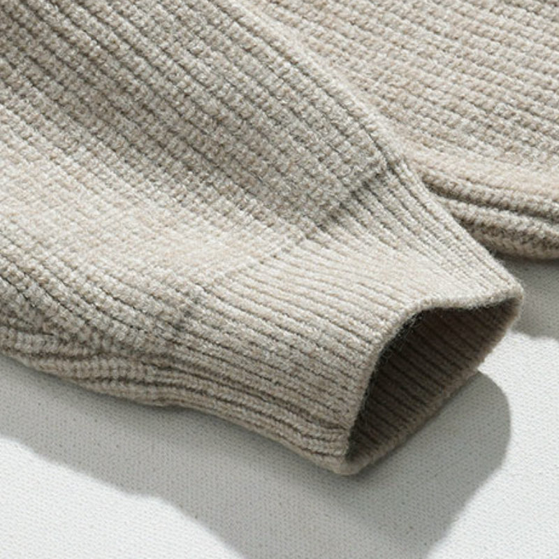 Mens Outlet House - Calev | Rib-Knit Zip-Up Knit Cardigan Men