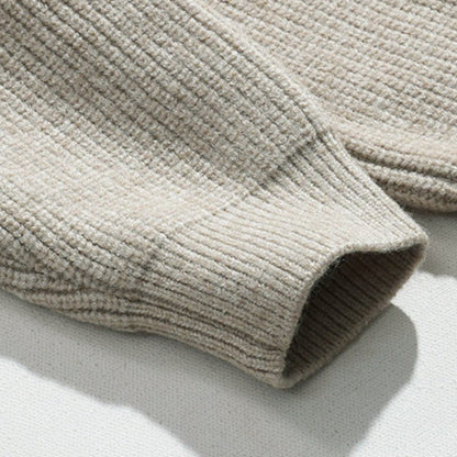 Mens Outlet House - Calev | Rib-Knit Zip-Up Knit Cardigan Men