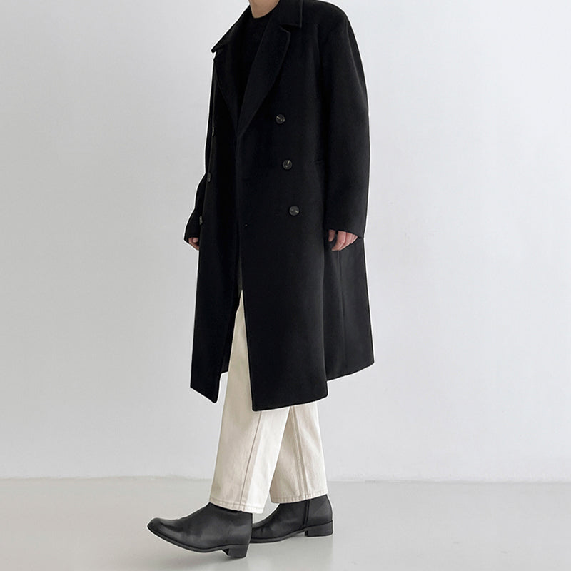 Mens Outlet House - Rilin | Double-Breasted Wool-Blend Coat Men
