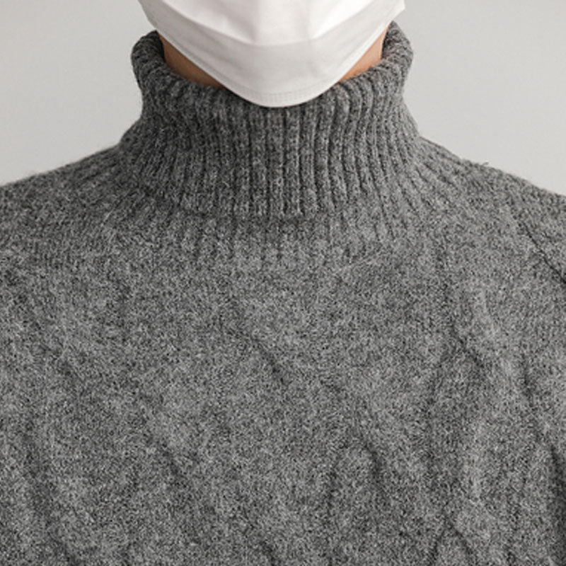 Mens Outlet House - Veser | Cable-Knit Relaxed-Fit Turtleneck Sweater Men