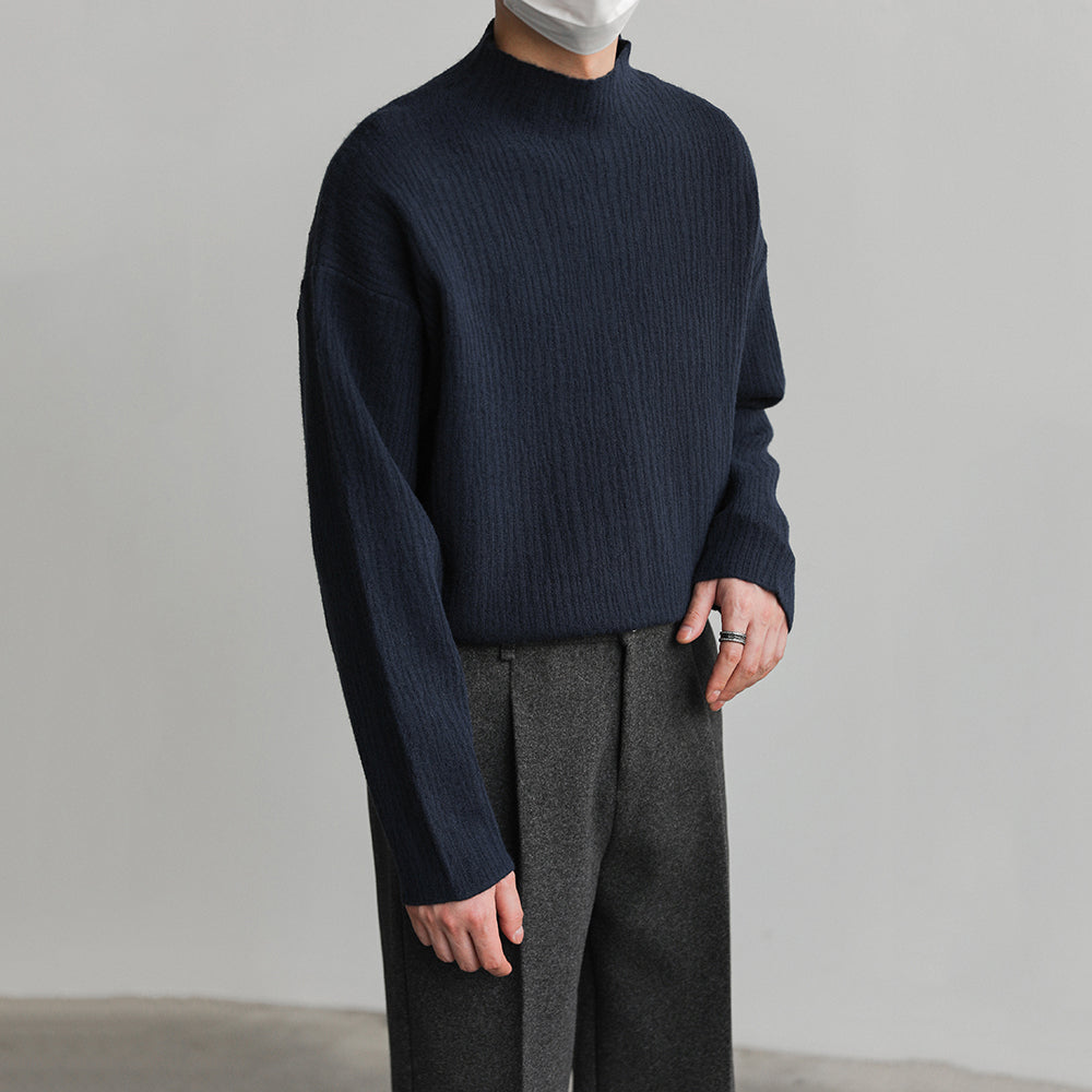 Vamon  Gerippter hochgeschlossener Rollkragenpullover