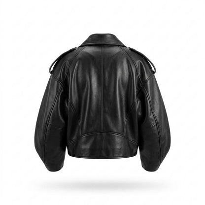 Mens Outlet House - Cokar | Oversized Faux-Leather Leather Jacket Women