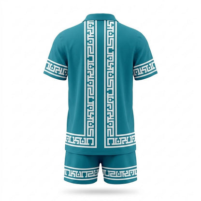 Mens Outlet House - Valen | Geometric Short-Sleeved Suit Men
