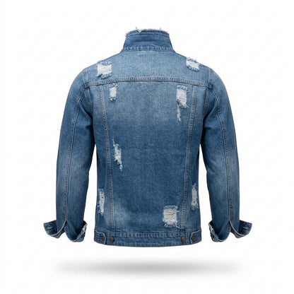 Mens Outlet House - Losan | Distressed Slim-Fit Denim Jacket Men