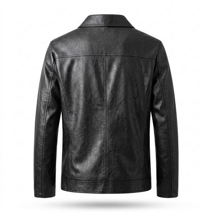 Mens Outlet House - Sesil | Zip-Up Collared Leather Jacket Men