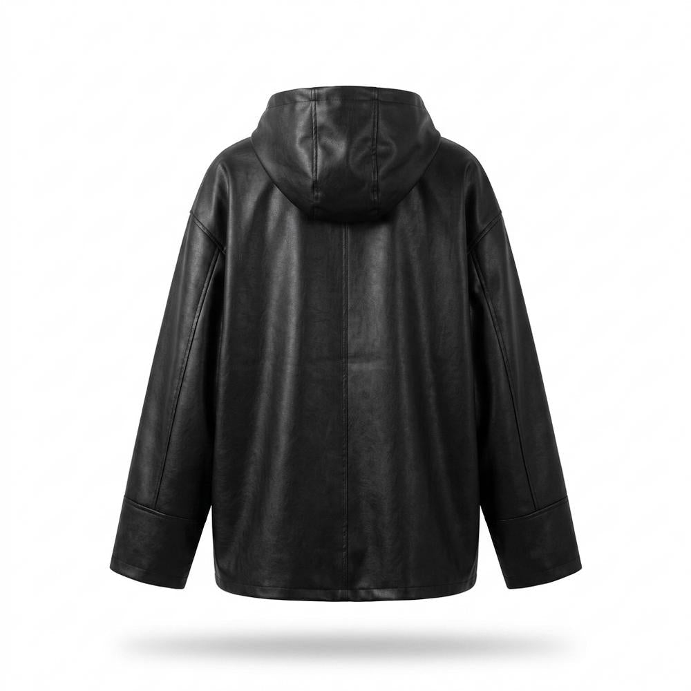 Mens Outlet House - Elmor | Faux Leather Oversized Hoodie Unisex