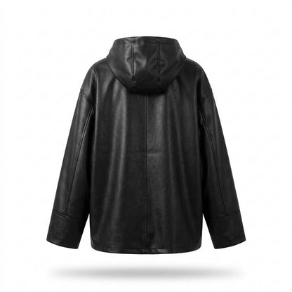 Mens Outlet House - Elmor | Faux Leather Oversized Hoodie Unisex