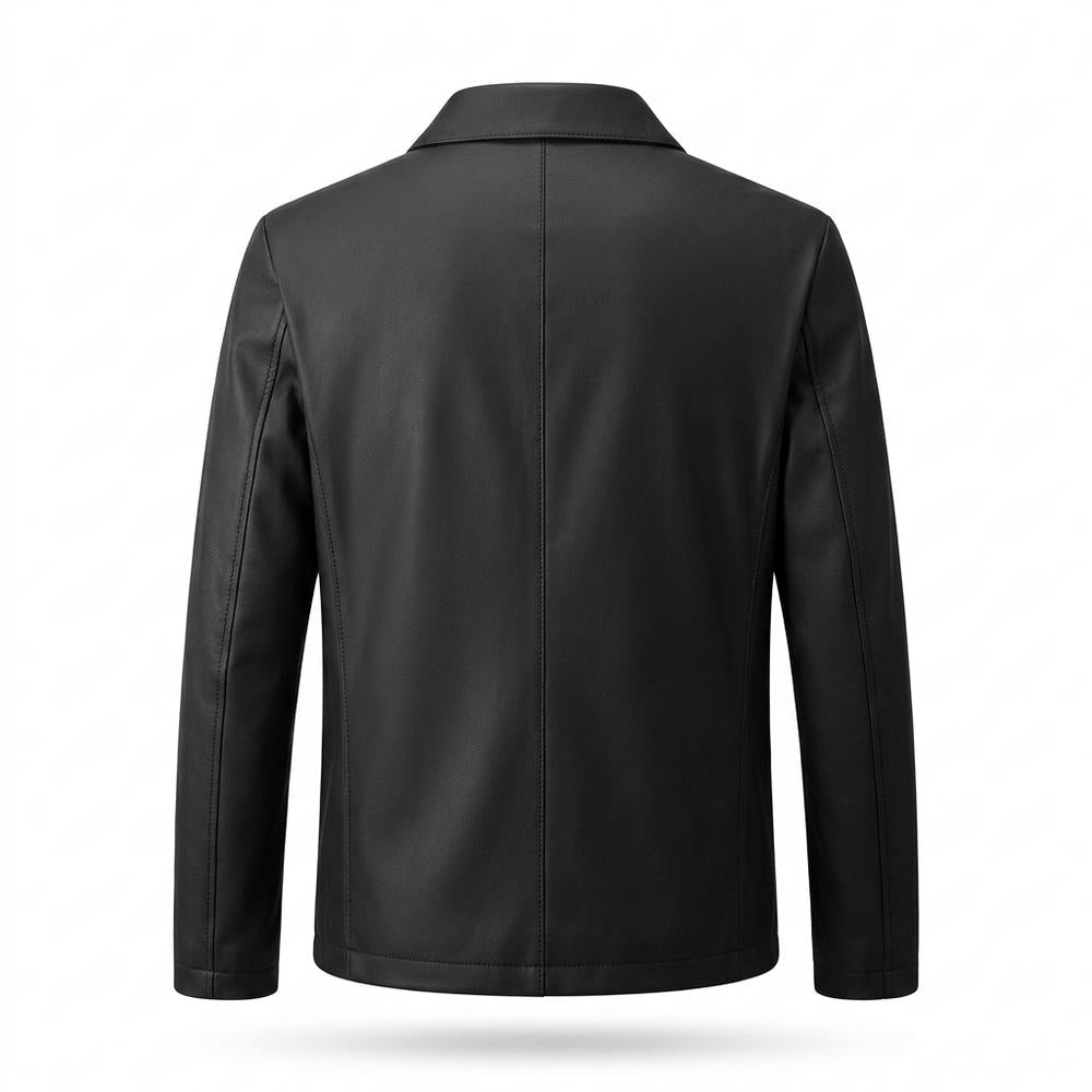 Mens Outlet House - Masan | Zip-Up Collared Leather Jacket Men