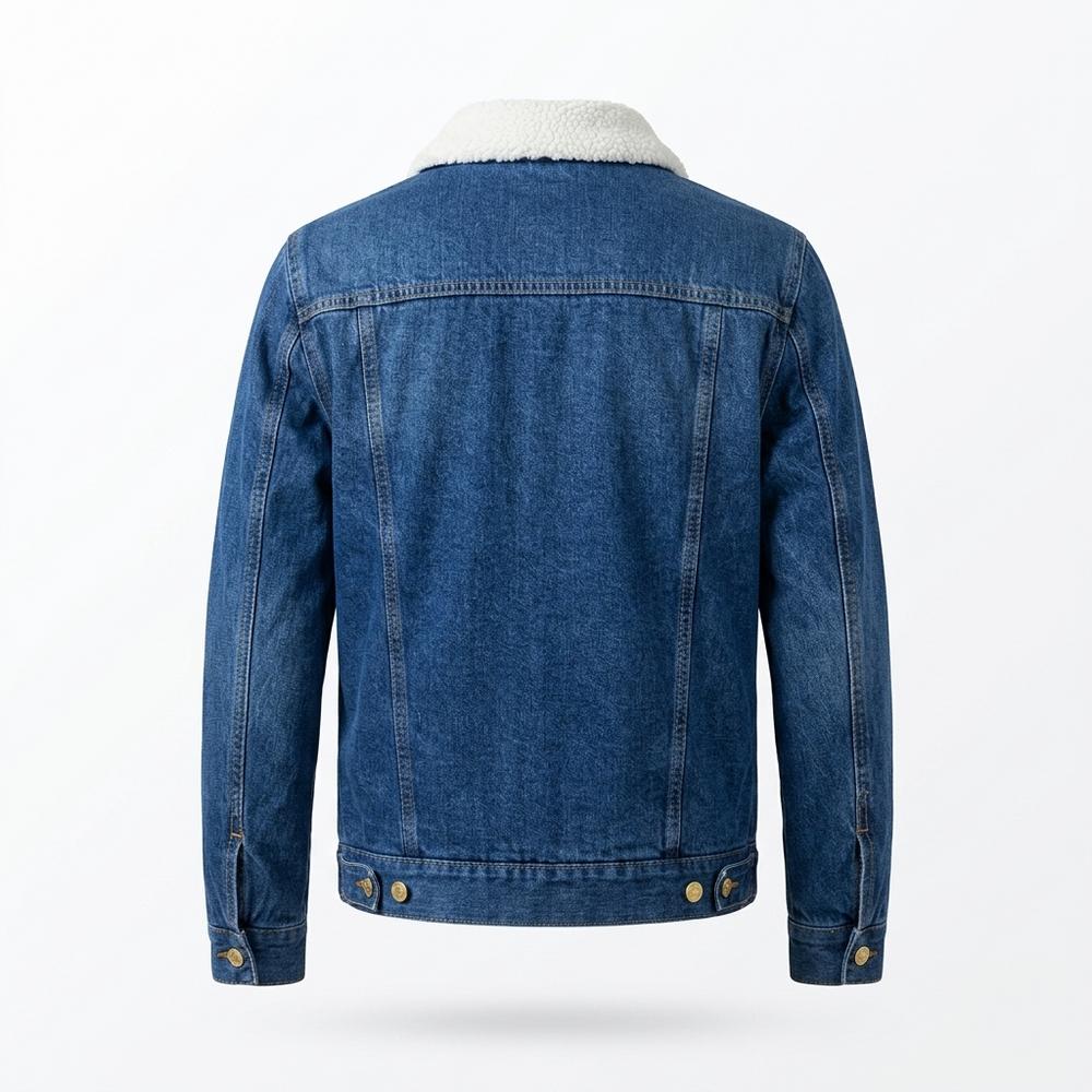 Mens Outlet House - Alver | Sherpa-Lined Button-Front Denim Jacket Men
