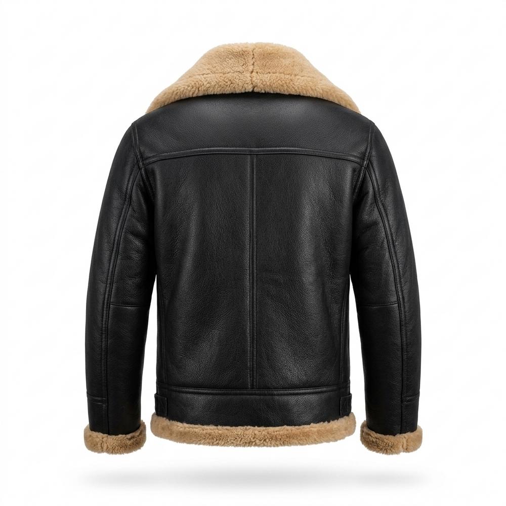 Mens Outlet House - Rovel | Shearling-Lined Aviator Leather Jacket Men