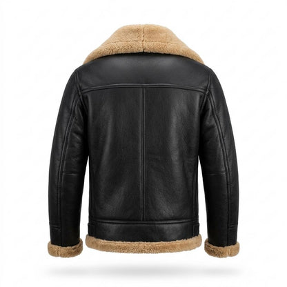 Mens Outlet House - Rovel | Shearling-Lined Aviator Leather Jacket Men