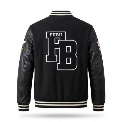 Mens Outlet House - Yolev | Leather-Sleeve Patched Jacket Men