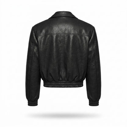 Mens Outlet House - Noral | Cargo-Pocket Smocked Leather Jacket Unisex