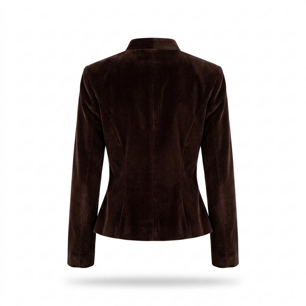 Mens Outlet House - Aowev | Velvet Stand-Collar Blazer Women