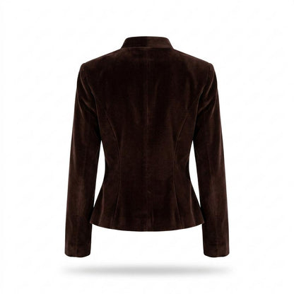 Mens Outlet House - Aowev | Velvet Stand-Collar Blazer Women