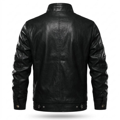 Mens Outlet House - Zaser | Zip-Up Slim-Fit Leather Jacket Men