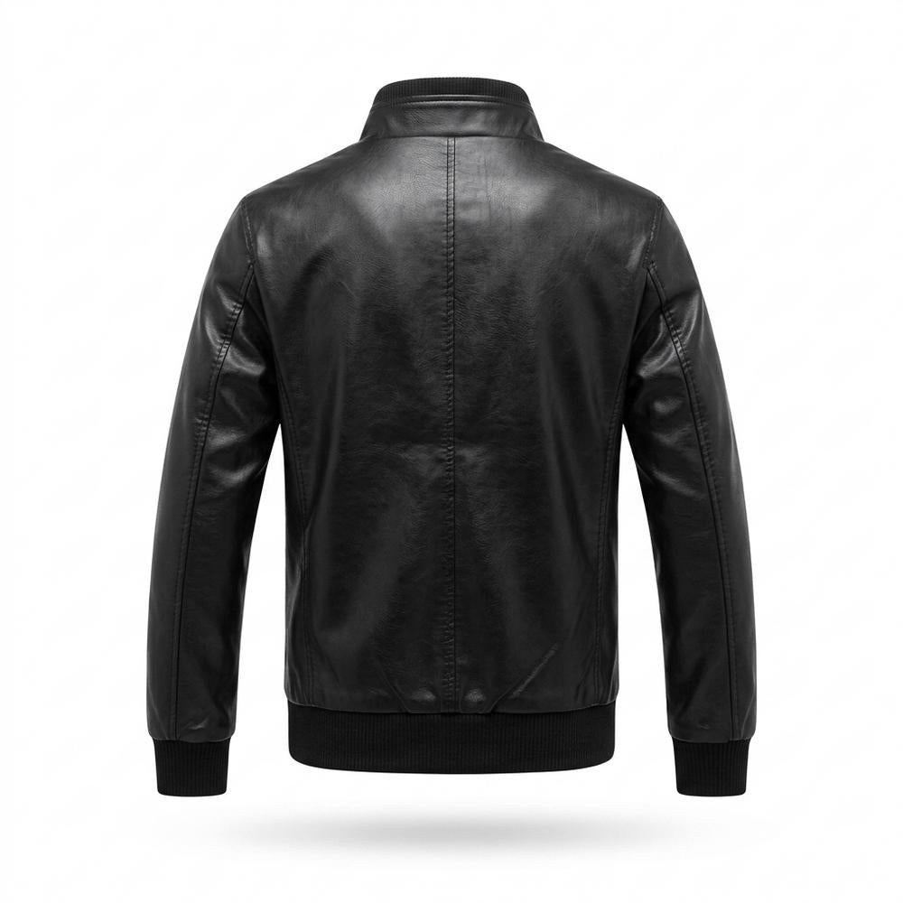 Mens Outlet House - Yorev | Lined Zip-Up Leather Jacket Men