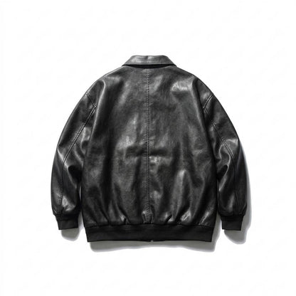 Mens Outlet House - Yonor | Faux-Leather Loose-Fit Leather Jacket Unisex