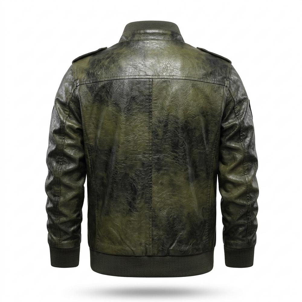 Mens Outlet House - Marel | Embroidered Lined Leather Jacket Men