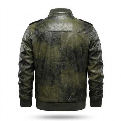 Mens Outlet House - Marel | Embroidered Lined Leather Jacket Men