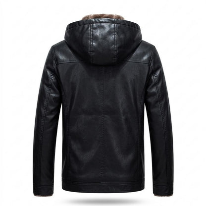 Mens Outlet House - Nomor | Hooded Sherpa-Lined Leather Jacket Men