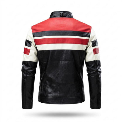 Mens Outlet House - Seser | Striped Faux Leather Jacket Men