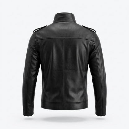 Mens Outlet House - Tiram | Asymmetrical Belted Leather Jacket Unisex