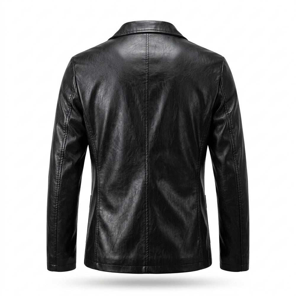 Mens Outlet House - Zalen | Faux Leather Single-Breasted Blazer Men