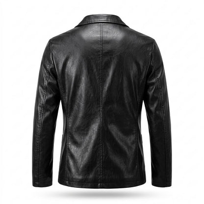 Mens Outlet House - Zalen | Faux Leather Single-Breasted Blazer Men
