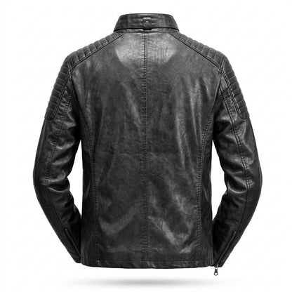 Mens Outlet House - Lolin | Quilted Zippered Leather Jacket Men