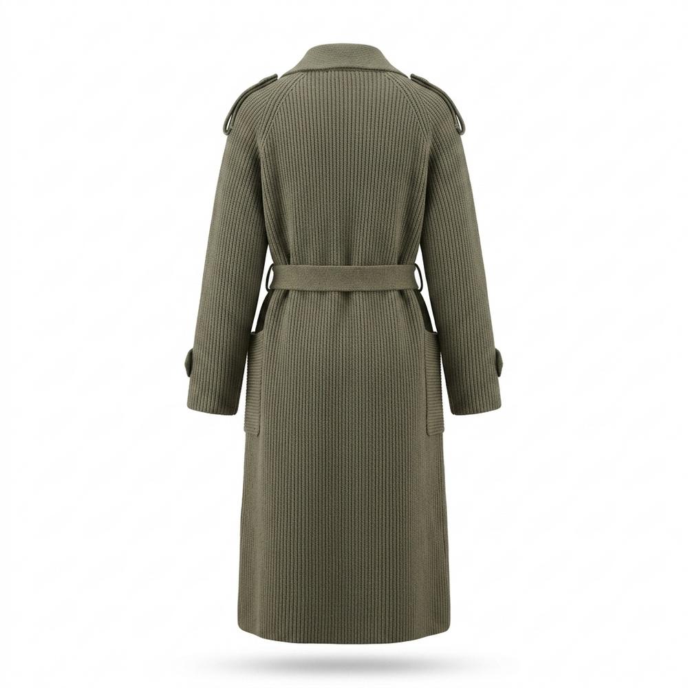 Mens Outlet House - Rasan | Rib-Knit Double-Breasted Coat Women