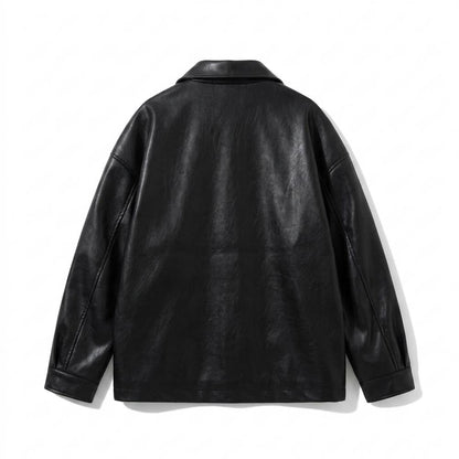 Mens Outlet House - Katal | Oversized Faux Leather Jacket Unisex