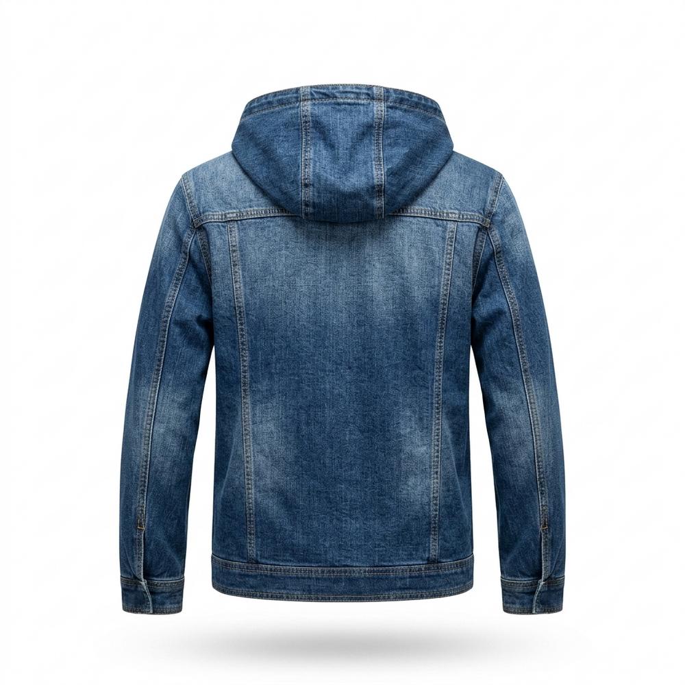 Mens Outlet House - Nital | Hooded Buttoned Denim Jacket Men