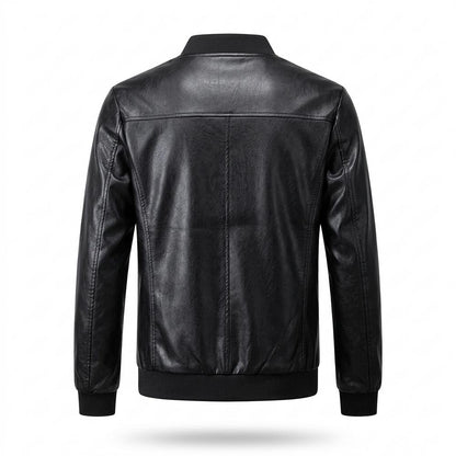 Mens Outlet House - Caren | Faux-Leather Zipped Leather Jacket Men