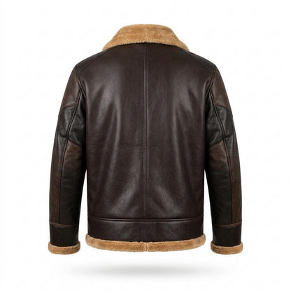 Mens Outlet House - Mavan | Lined Shearling-Collar Leather Jacket Men