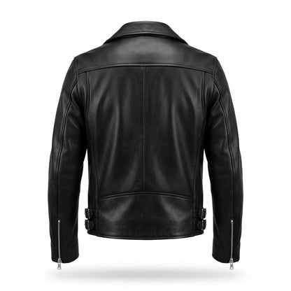 Mens Outlet House - Dasel | Asymmetrical Zippered Leather Jacket Men