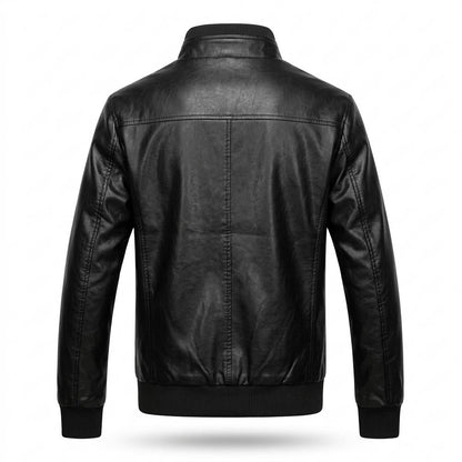 Mens Outlet House - Visin | Zip-Up Lined Leather Jacket Men