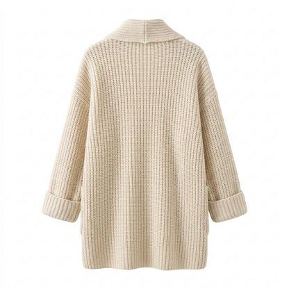 Mens Outlet House - Yuvod | Rib-Knit Shawl-Collar Knit Cardigan Women