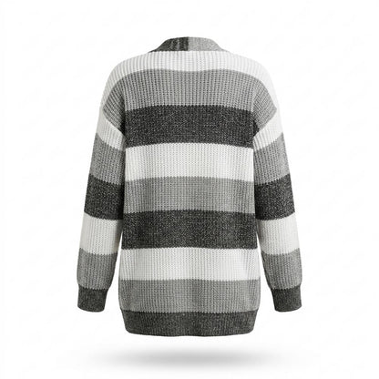 Mens Outlet House - Kufir | Striped Open-Front Knit Cardigan Women