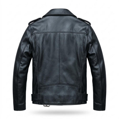 Mens Outlet House - Zeren | Asymmetrical Belted Leather Jacket Men