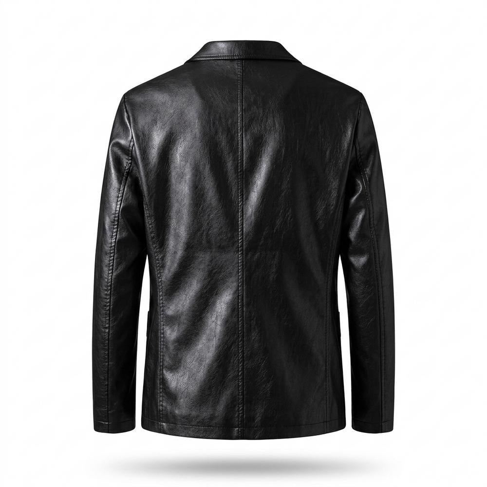 Mens Outlet House - Timon | Faux-Leather Single-Breasted Blazer Men
