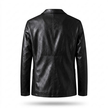 Mens Outlet House - Timon | Faux-Leather Single-Breasted Blazer Men