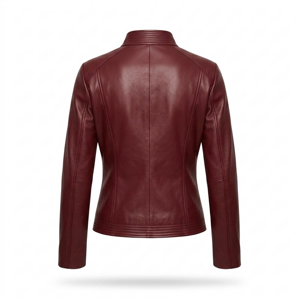 Mens Outlet House - Cizol | Fitted Stand-Collar Leather Jacket Women