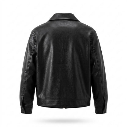 Mens Outlet House - Lesen | Zip-Up Collared Leather Jacket Unisex
